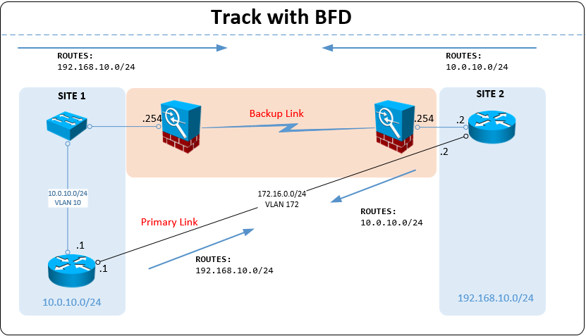 BFD and Track lab topology