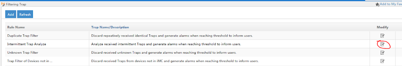 Trap filtering settings in HPE IMC